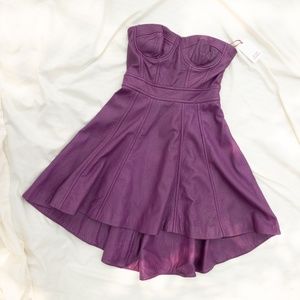 Bebe Purple Leather Bustier Dress